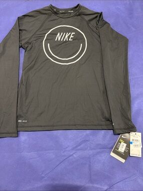 Nike Black Long Sleeve Dri-Fit UPF40+ Swim Top